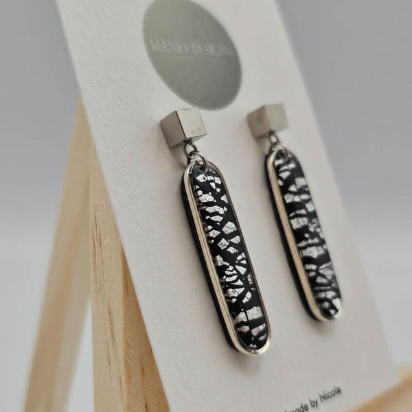 Ohrringe Schwarz/Silber