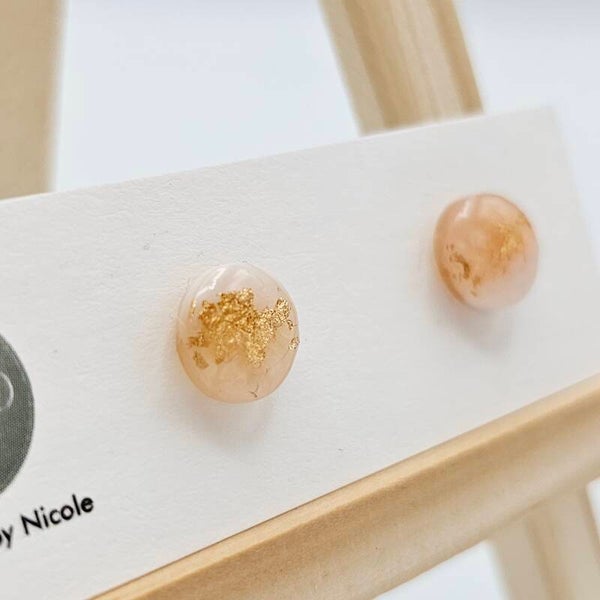 Ohrstecker Gold/Weiß
