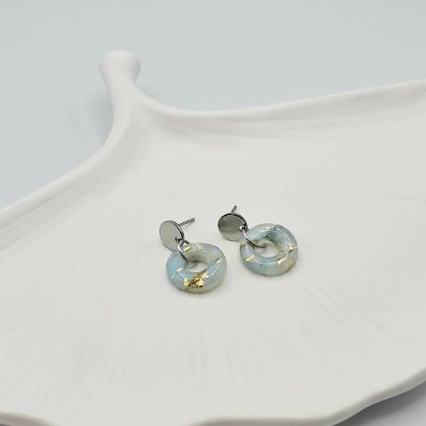 Ohrringe Transparent/Blau - Silber