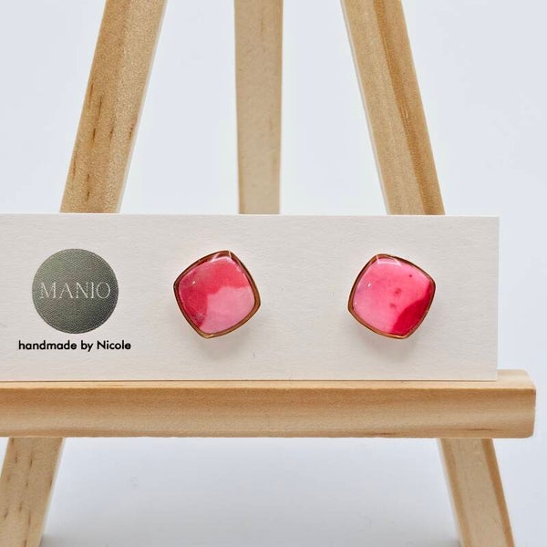 Ohrstecker Rosa/Rot - Gold