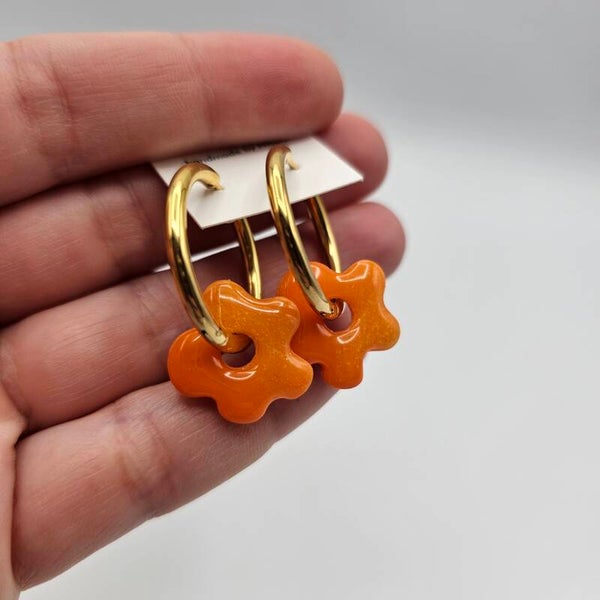 Blumencreolen NEON Orange/Gold