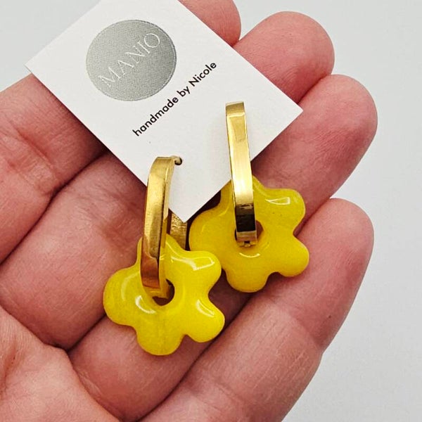 Blumencreolen NEON Gelb/Gold