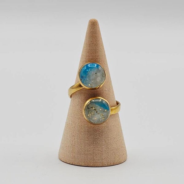 Ring Transparentblau/Gold