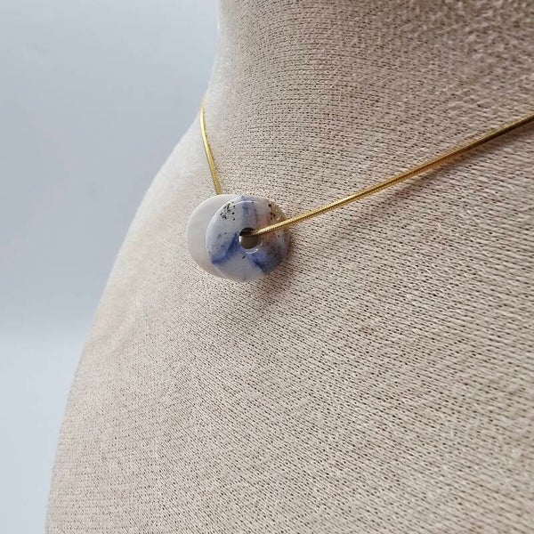 Kette Weiß-Blau/Gold