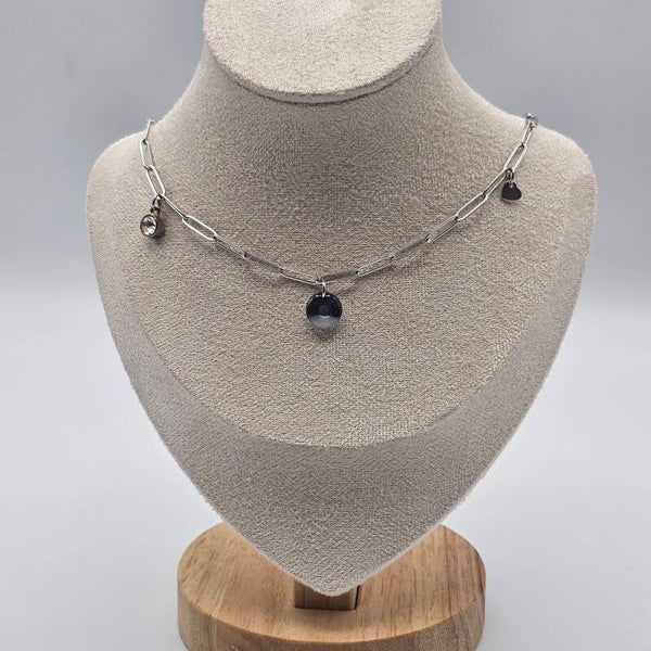 Gliederkette Weiß-Blau/Silber