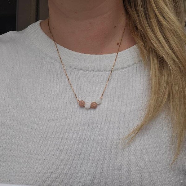 Kette in Rosa-Weiß/Rosé