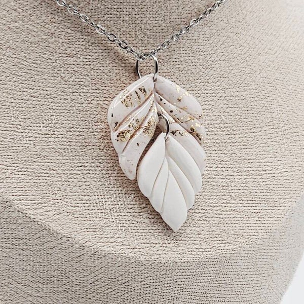 Kette mit Blattanhänger/Silber