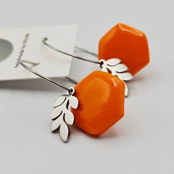 Creolen Orange/Silber