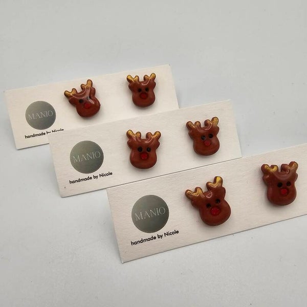 Handgefertigte Rentier-Ohrstecker