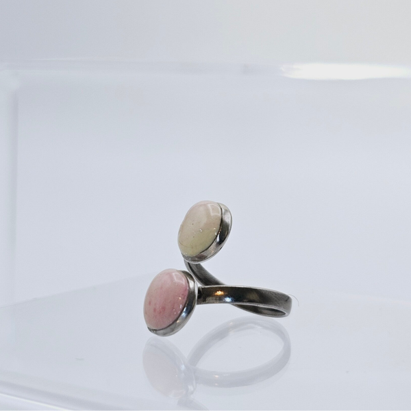 Ring Silber/ Rosa-Pastellgelb