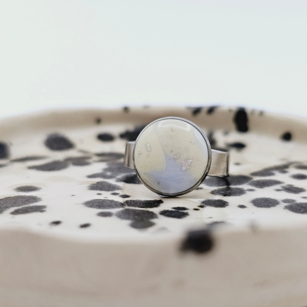 Ring Silber/ Blau / Grün