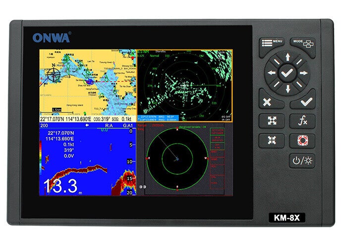 KM-8X 8inch GPS chartplotter multi function dispaly