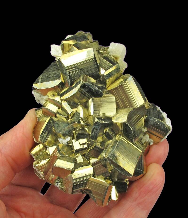 Pyriet Calciet Huanzala Mijn Huallanca Peru Piriet Pyrite calcite Huanzala Mine Pyrit Calcit Calcita Pirita Mina