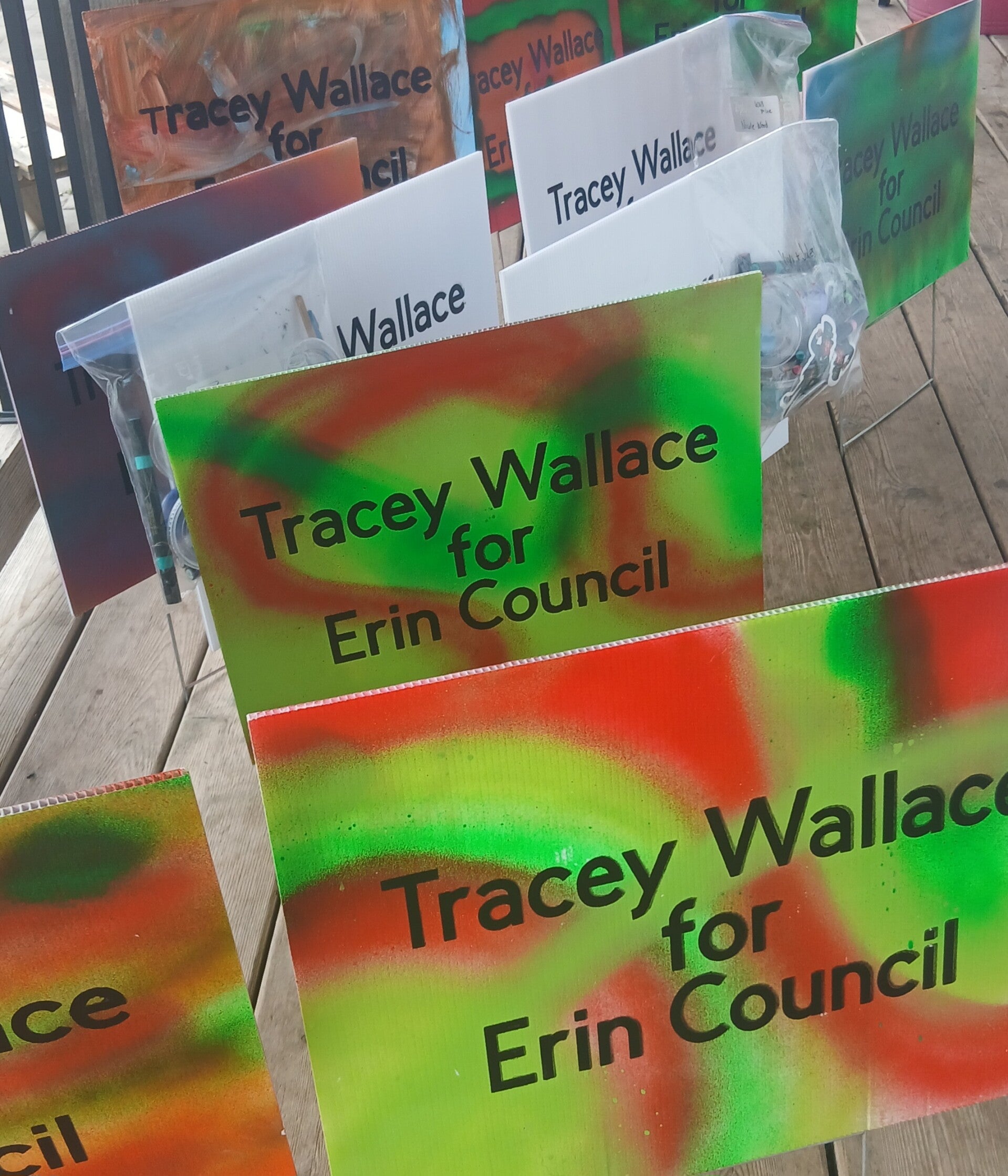 Lawn sign decorated by our local artists and youth