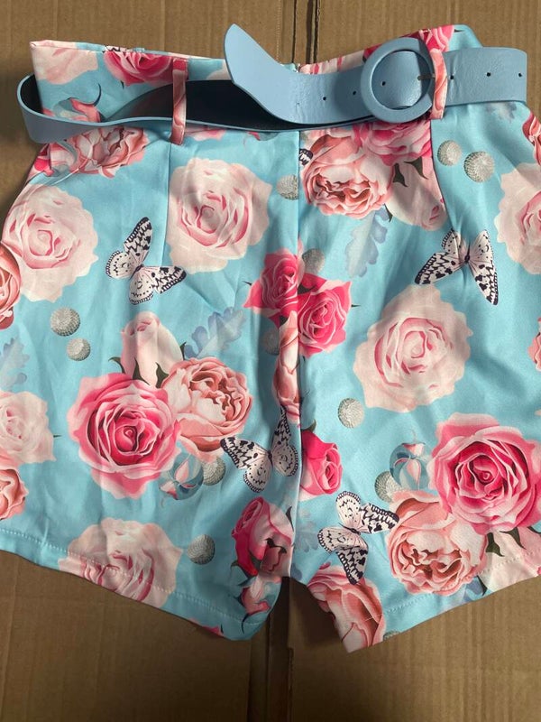 Blue and pink Flowers shorts size 10