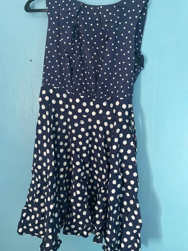 Blue + White Dot Dress size 12