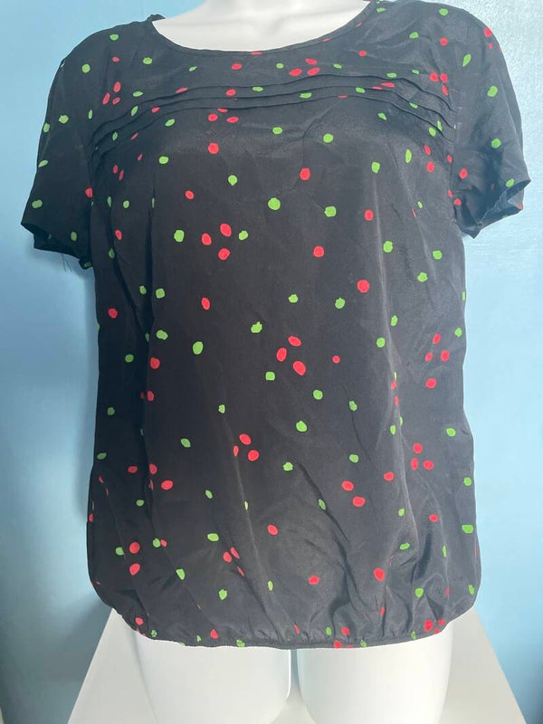 Black top with colour dots size 12