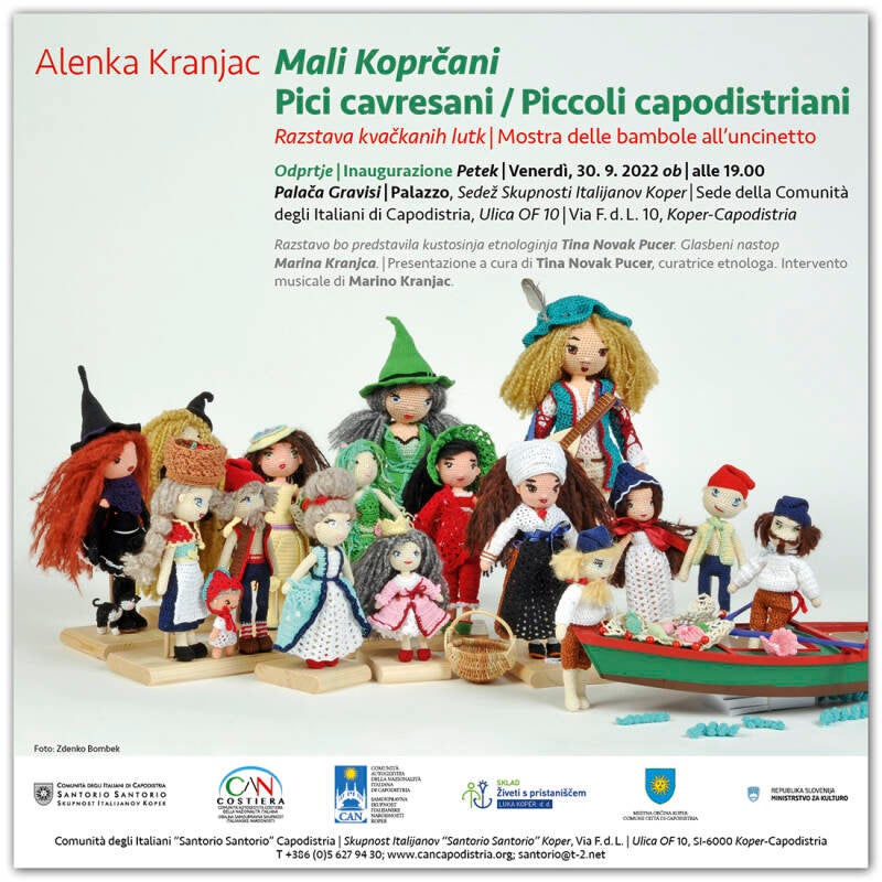 MALI KOPRČANI / PICI CAVRESANI / PICCOLI CAPODISTRIANI Lutke iz maljine srkinjice on Exhibition, Koper 2022