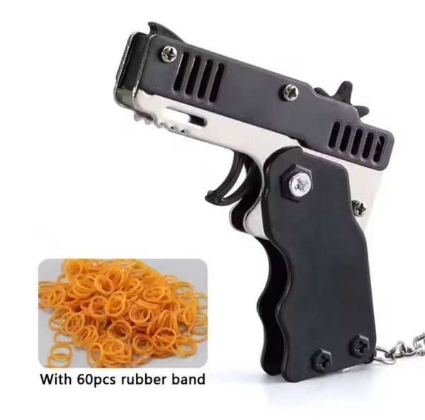 Black Keychain Rubber Band Gun