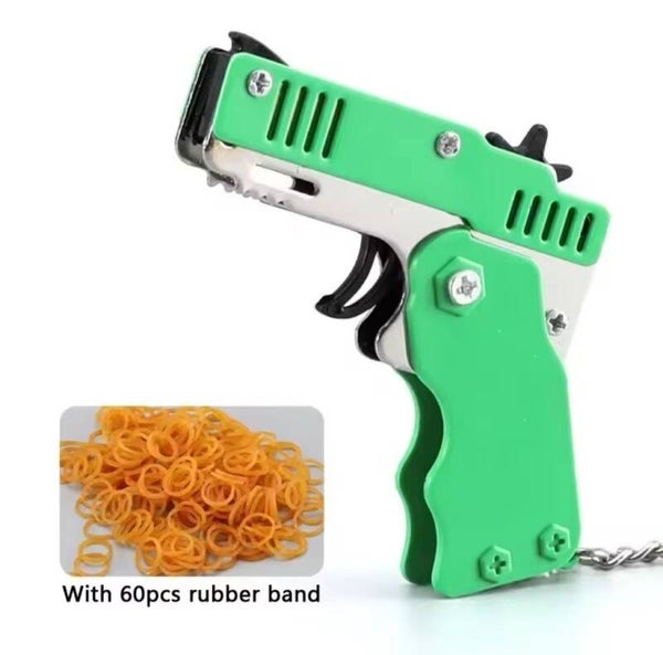 Green Keychain Rubber Band Gun
