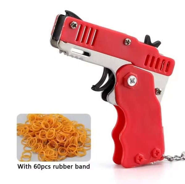 Red Keychain Rubber Band Gun
