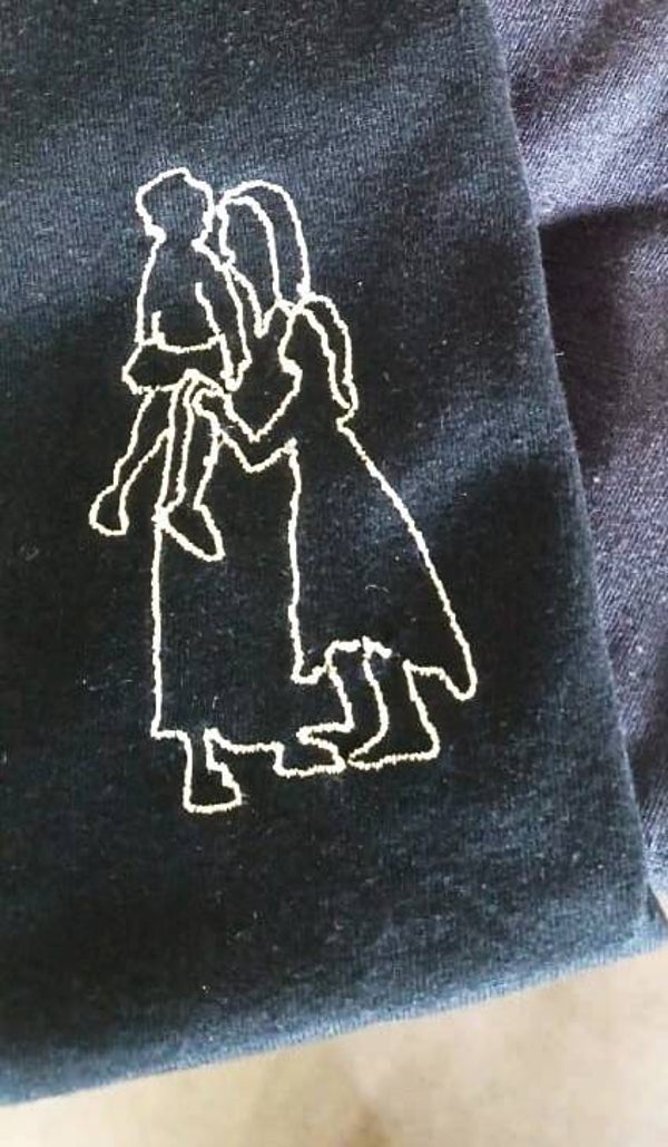 Lijntekeningen op t-shirt