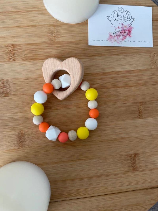Anneau de dentition cœur bois