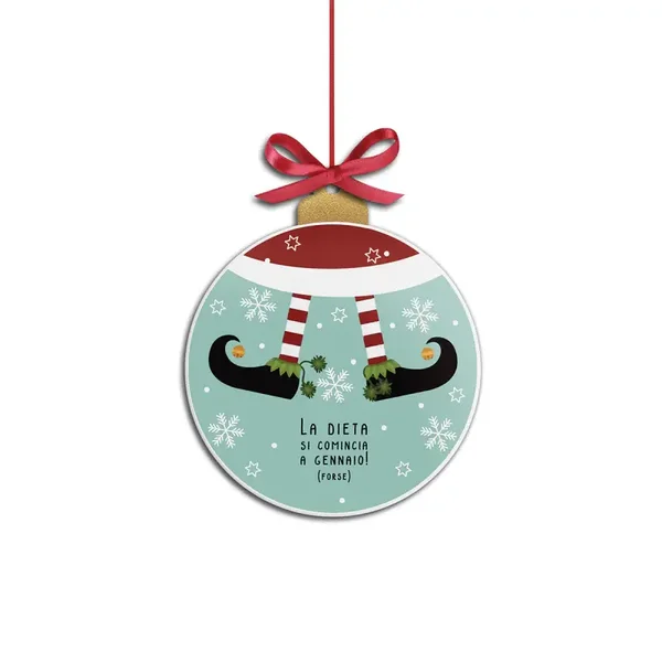 Formella Natale 2025 "Dieta: a Gennaio" cm 16x19 120192