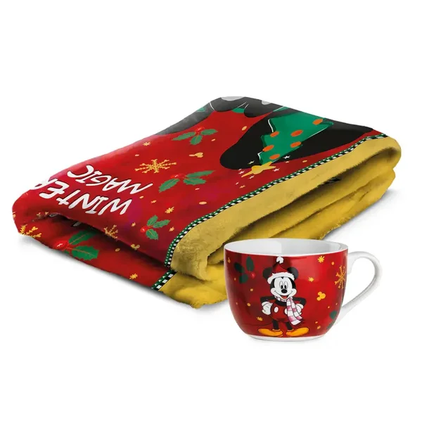 Set plaid+tazza colazione Winter Magic Mickey Mouse ml 520 127018