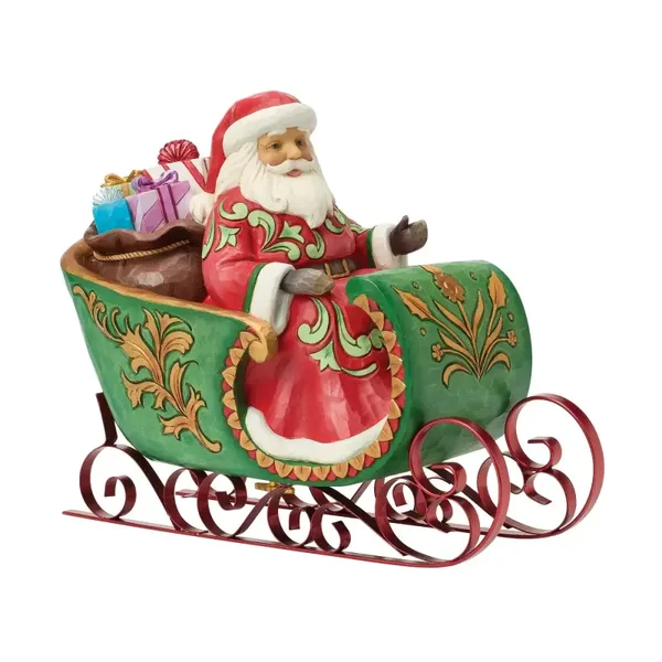 Babbo Natale su slitta musicale 22 cm Jim Shore 6019089