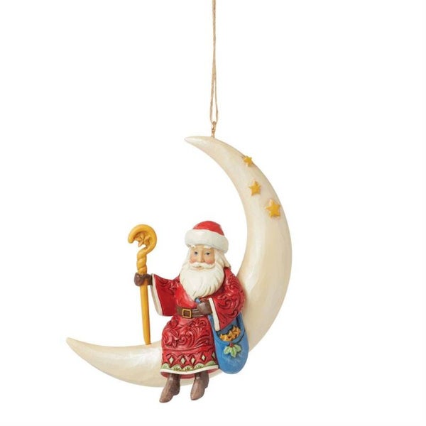 Babbo Natale su luna 9,5 cm Jim Shore 6015539