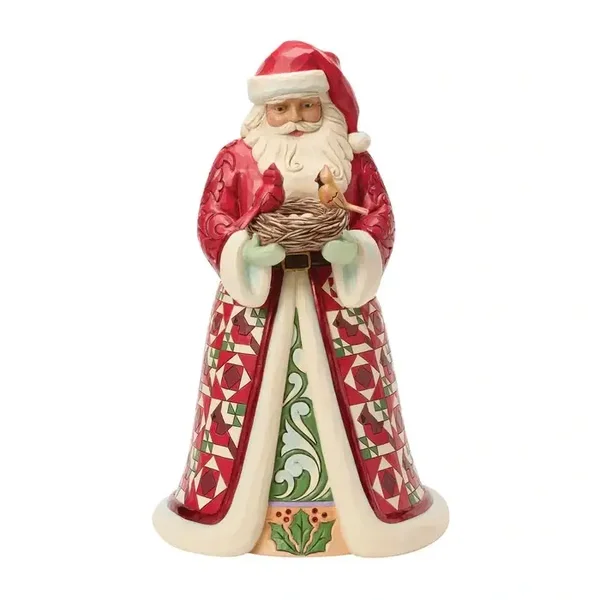Babbo Natale con Nido di Cardinali 37 cm Jim Shore 6019088