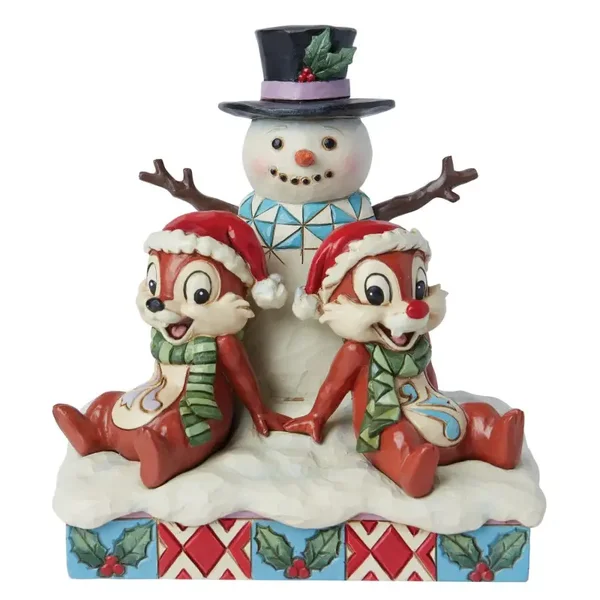 Cip e Ciop con pupazzo di neve 13,5 cm Disney Traditions 6015006