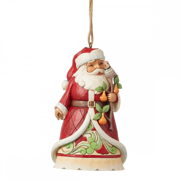 Statuetta Addobbo Babbo Natale Con Una Pernice 6013136