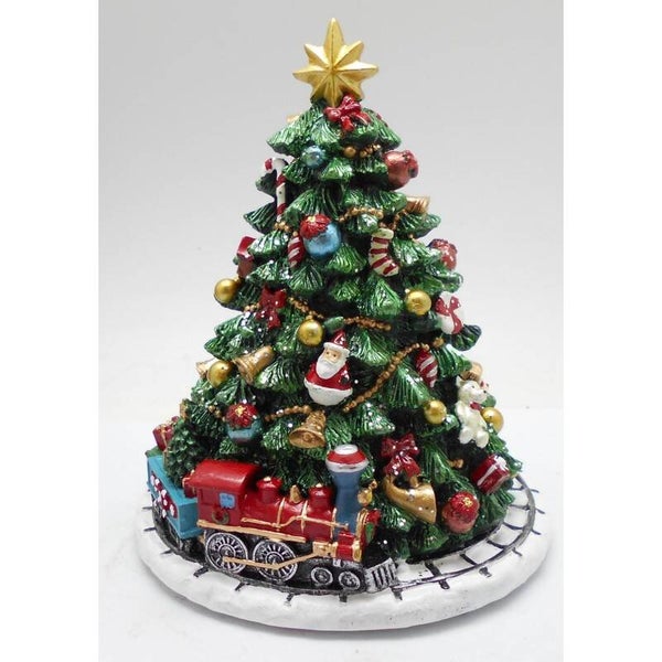 Albero di Natale con treno che gira sulla melodia “O Christmastree” 65060