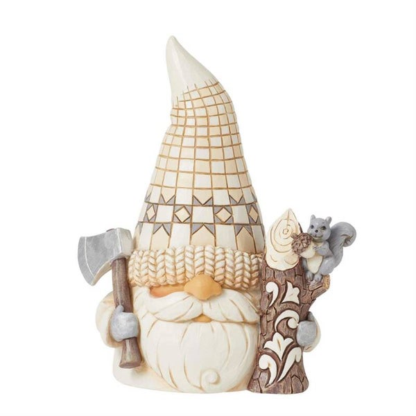 Gnomo bianco boscaiolo 14 cm Jim Shore 6015161