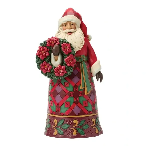 Babbo Natale con Ghirlanda Natalizia 30 cm Jim Shore 6019091