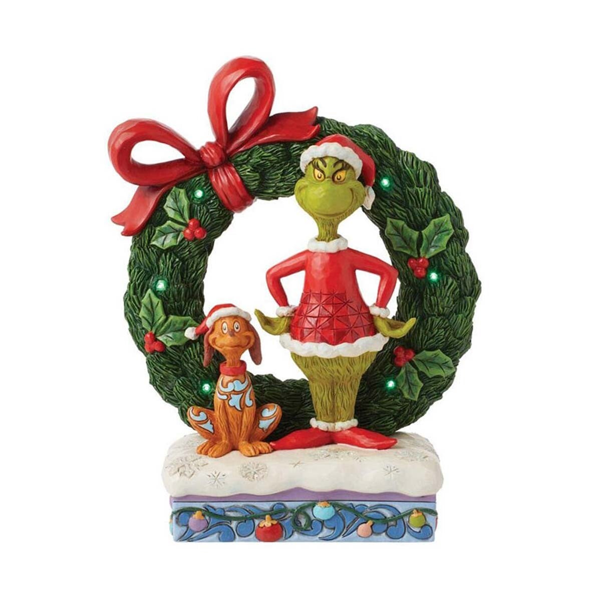 Grinch e Max con ghirlanda 21 cm The Grinch by Jim Shore 6015210