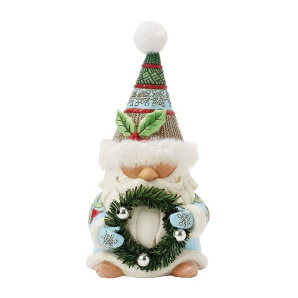 Statuetta Gnomi Corona Feste E Cappello In Pelliccia - Heartwood Creek 6017287