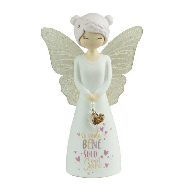Enesco - Figurina Angelo “Si Vede Bene Solo Col Cuore” – Butterfly Dreamers | 12,5 cm BDF002