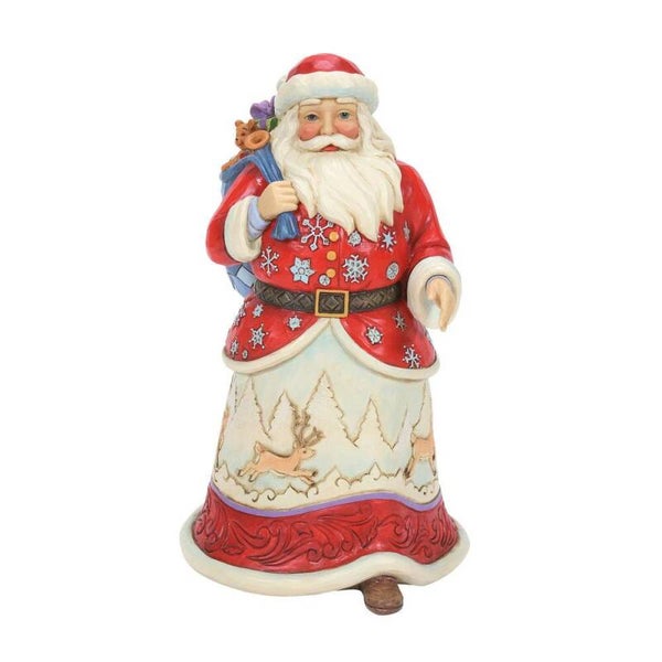 Babbo Natale Walking con borsa giocattolo sopra la spalla, 21 cm, multicolore 6008878