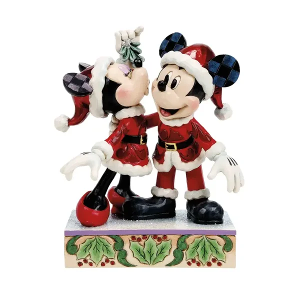 Statuetta Topolino e Minnie Sotto il Vischio 16 cm Disney Traditions 6018709