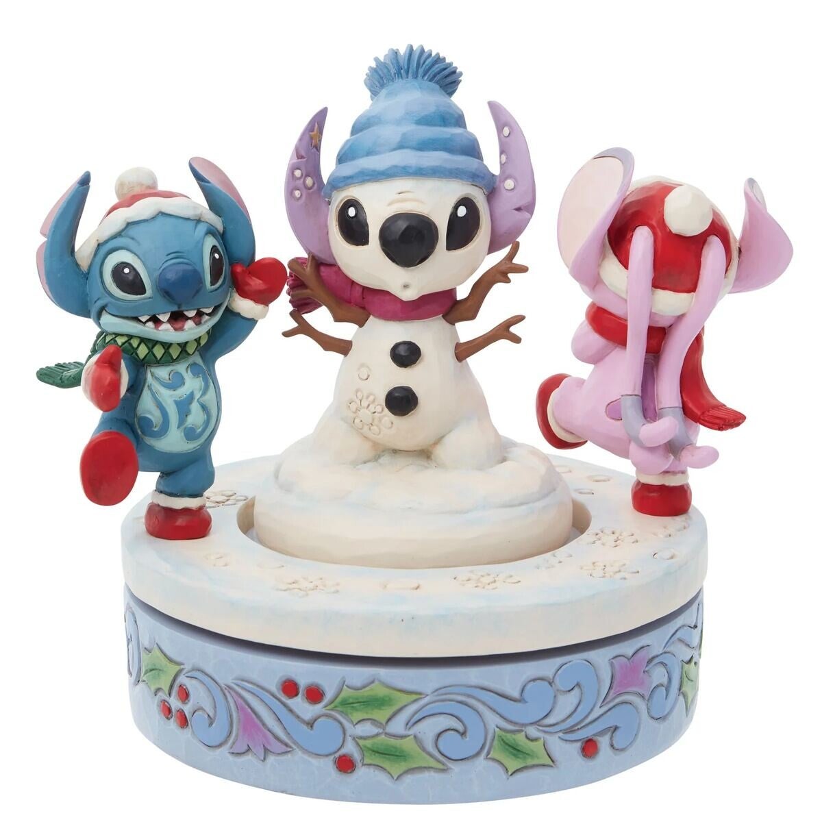 Stitch e Angel con pupazzo di neve 15 cm Disney Traditions 6013061