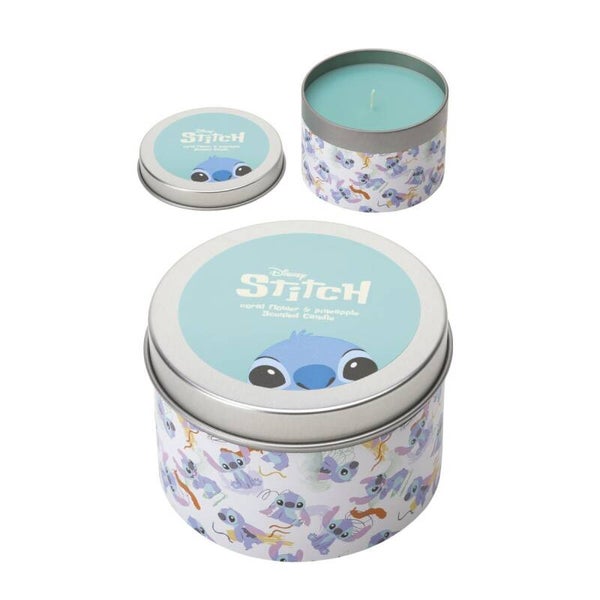 Candela In Metallo Stitch Fiore Corallo E Ananas - Disney Lilo & Stitch DISLSC002U