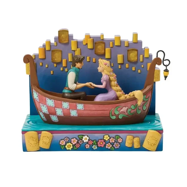 Rapunzel in barca con lanterne Led 15 cm Disney Traditions 6016897