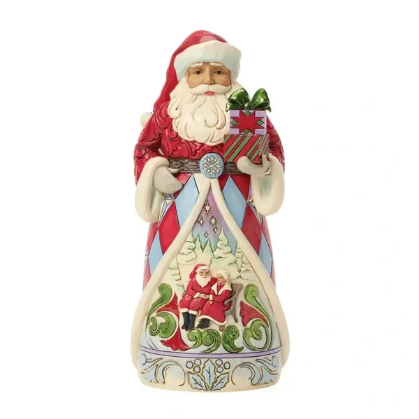 Babbo Natale con scena su abito 23 cm Jim Shore 6019096