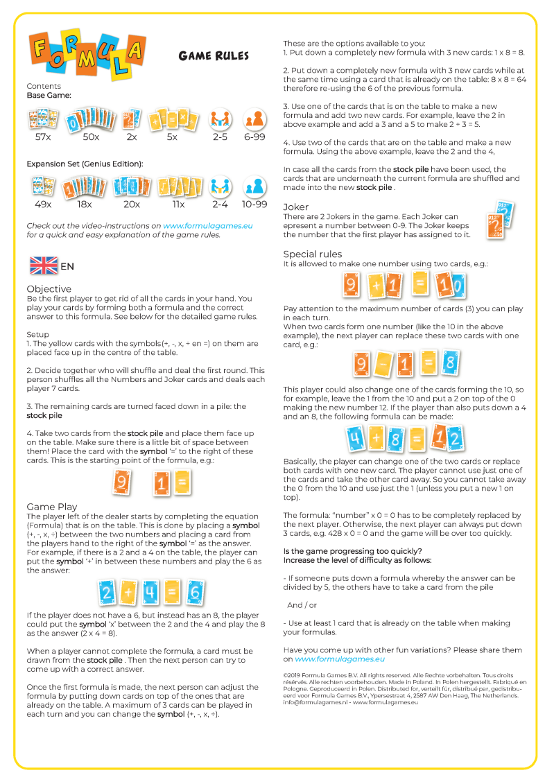 Game Rules Formula Base Game