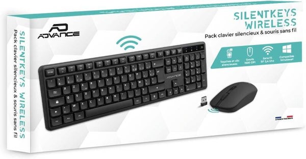 Advance SILENTKEYS WIRELESS PK CLAVIER + SOURIS CLS-4100RF