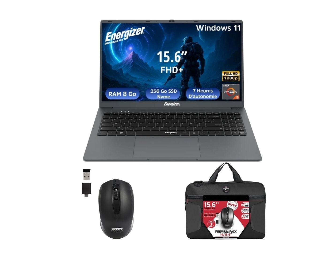 Energizer EnergyBook Pro 15.6" + Sac/Souris