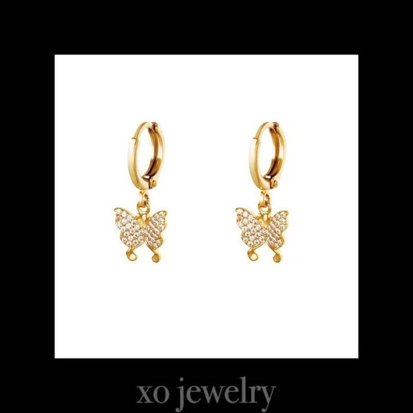 Oorbellen-shiny butterfly